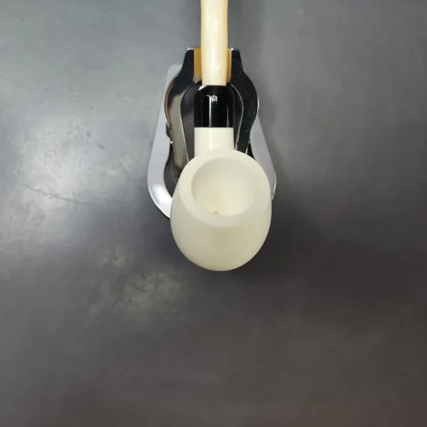 Smooth Apple w/ Yellow Stem & Case Estate Block Meerschaum Pipe, Unsmoked - Image 5