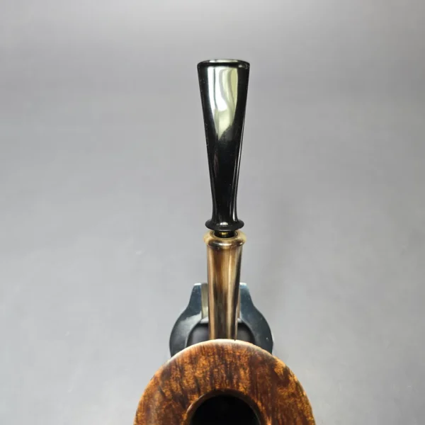 Piero Vitale Partially Sandblasted Dublin Pickaxe w/ Horn (2 Star) Handmade Briar Pipe, New - Image 7