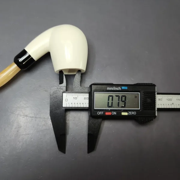 Smooth Apple w/ Yellow Stem & Case Estate Block Meerschaum Pipe, Unsmoked - Image 10