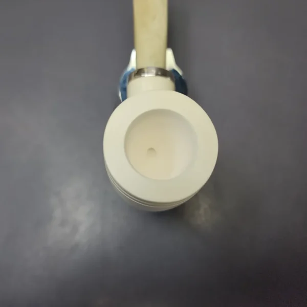 MBSD Meerschaum Silver Smooth Stack Billiard Reverse Calabash Block Meerschaum Pipe, New - Image 4