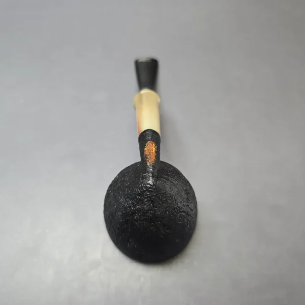 Piero Vitale Partially Sandblasted Dublin Pickaxe w/ Horn (2 Star) Handmade Briar Pipe, New - Image 8
