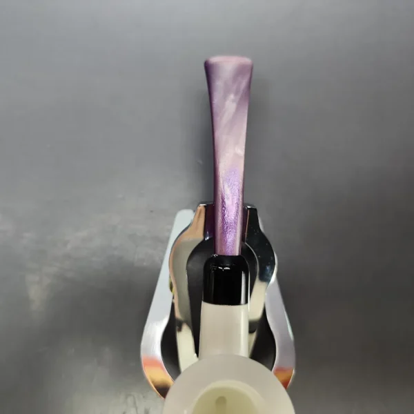 Smooth Bent Billiard Estate Block Meerschaum Pipe w/ Case, Unsmoked - Image 6