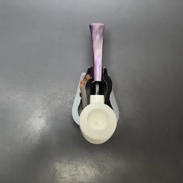 Smooth Bent Billiard Estate Block Meerschaum Pipe w/ Case, Unsmoked - Image 7