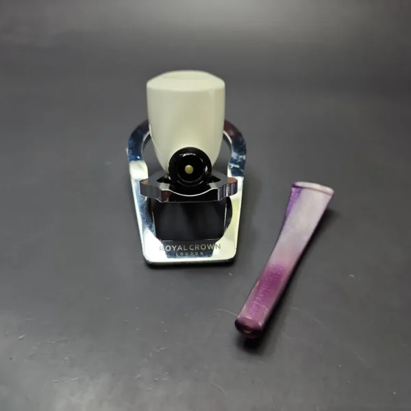 Smooth Bent Billiard Estate Block Meerschaum Pipe w/ Case, Unsmoked - Image 11