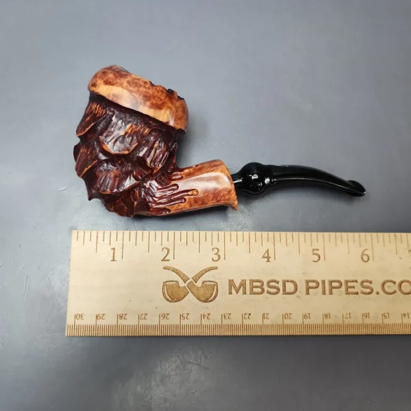 Nording Point Clear Partially Rusticated Freehand Estate Briar Pipe, Unsmoked - Image 9