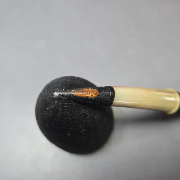 Piero Vitale Partially Sandblasted Dublin Pickaxe w/ Horn (2 Star) Handmade Briar Pipe, New - Image 9
