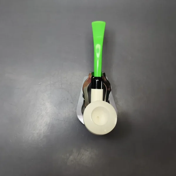 Smooth Dublin w/ Green stem & Case Estate Block Meerschaum Pipe, Unsmoked - Image 7