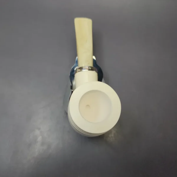 MBSD Meerschaum Silver Smooth Stack Billiard Reverse Calabash Block Meerschaum Pipe, New - Image 6