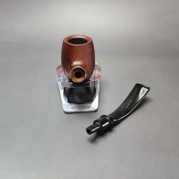 MBSD Briars by Piero Vitale Red Sandblasted Brandy w/ Zebrawood Briar Pipe, New - Image 11