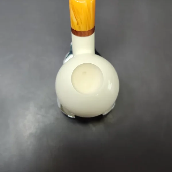 MBSD Meerschaum Deluxe Smooth Apple Block Meerschaum Pipe, Briar-Mortise, New - Image 4