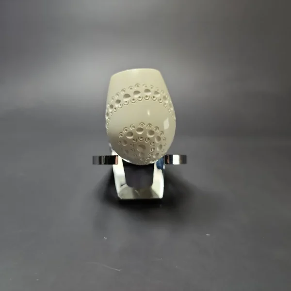 Lattice Carved Bent Billiard w/ Red Stem & Case Estate Block Meerschaum Pipe, Unsmoked - Image 4