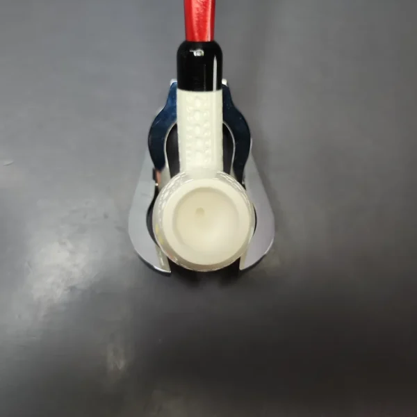 Lattice Carved Bent Billiard w/ Red Stem & Case Estate Block Meerschaum Pipe, Unsmoked - Image 5