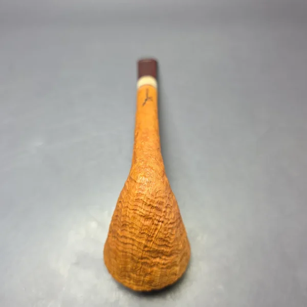 Brentegani Sandblasted Long Shank Dublin w/ Horn Handmade Briar Pipe, New - Image 8