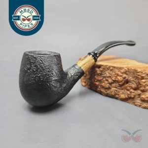 MBSD Briars by Piero Vitale Vintage Sandblasted Brandy w/ Zebrawood Briar Pipe, New