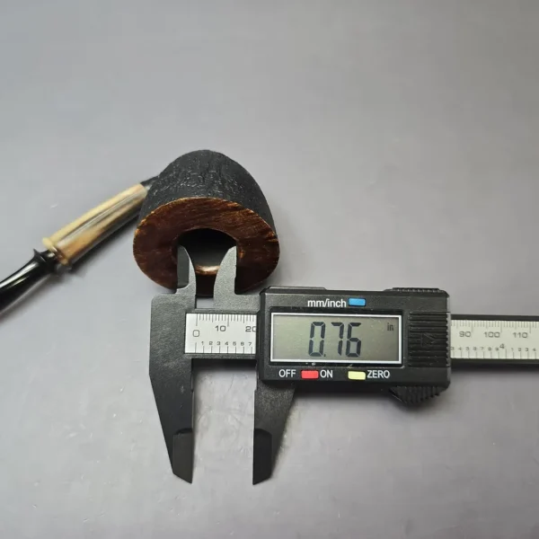 Piero Vitale Partially Sandblasted Dublin Pickaxe w/ Horn (2 Star) Handmade Briar Pipe, New - Image 11