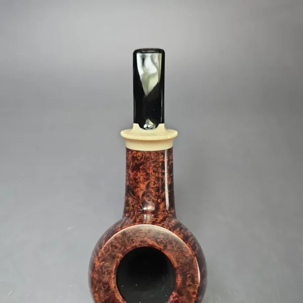 Wandi Riyadi Smooth Golden Contrast Apple w/ Ivorite Handmade Briar Pipe, New - Image 7