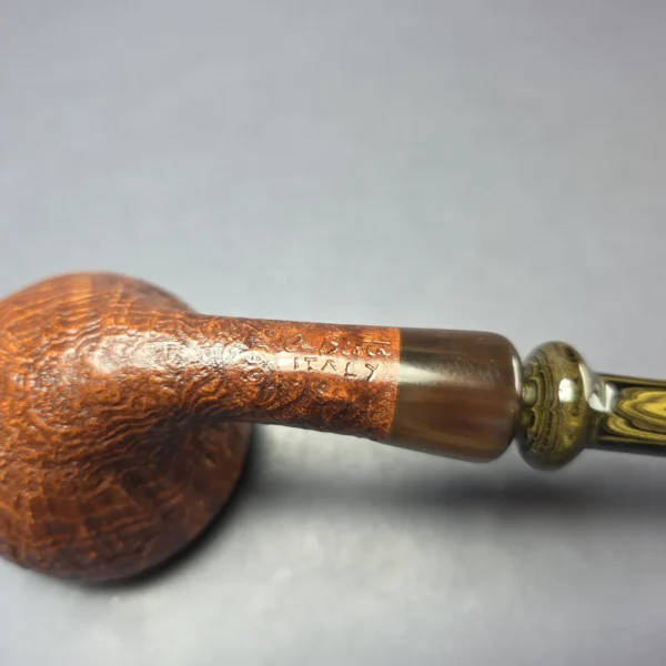 la Biota XL Sandblasted Danish Dublin w/ Horn Handmade Briar Pipe, New - Image 9