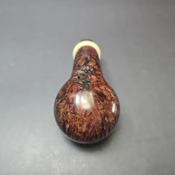 Wandi Riyadi Smooth Golden Contrast Apple w/ Ivorite Handmade Briar Pipe, New - Image 8
