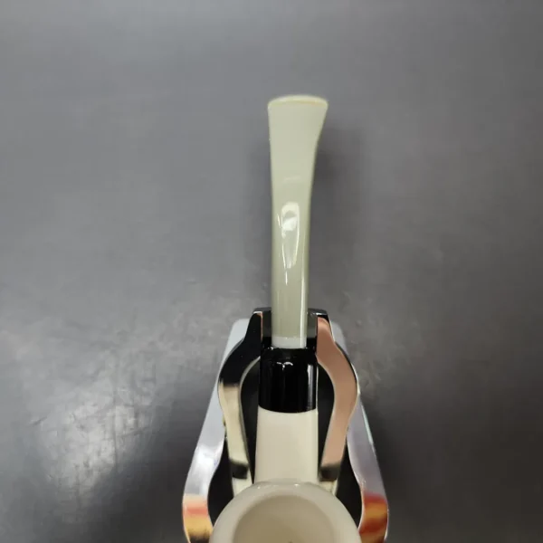 Smooth Bent Acorn Estate Block Meerschaum Pipe w/ Case, Unsmoked - Image 6