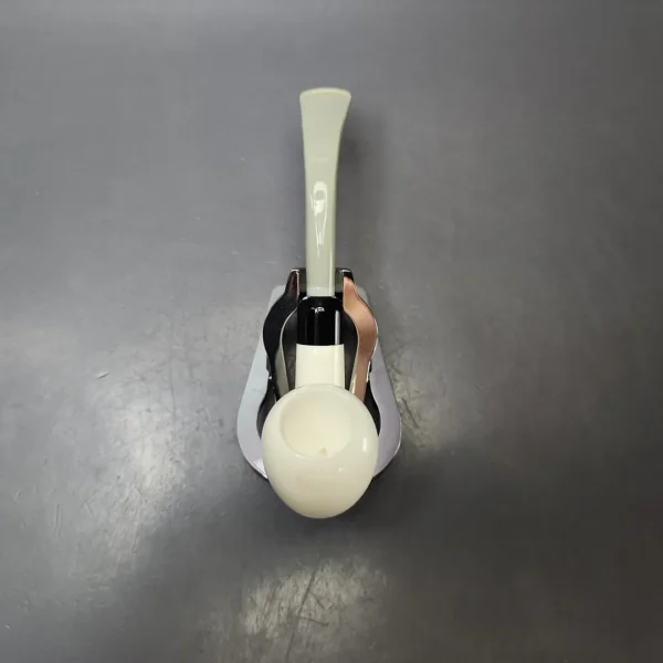 Smooth Bent Acorn Estate Block Meerschaum Pipe w/ Case, Unsmoked - Image 7