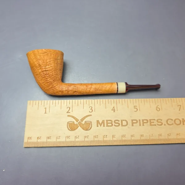 Brentegani Sandblasted Long Shank Dublin w/ Horn Handmade Briar Pipe, New - Image 10