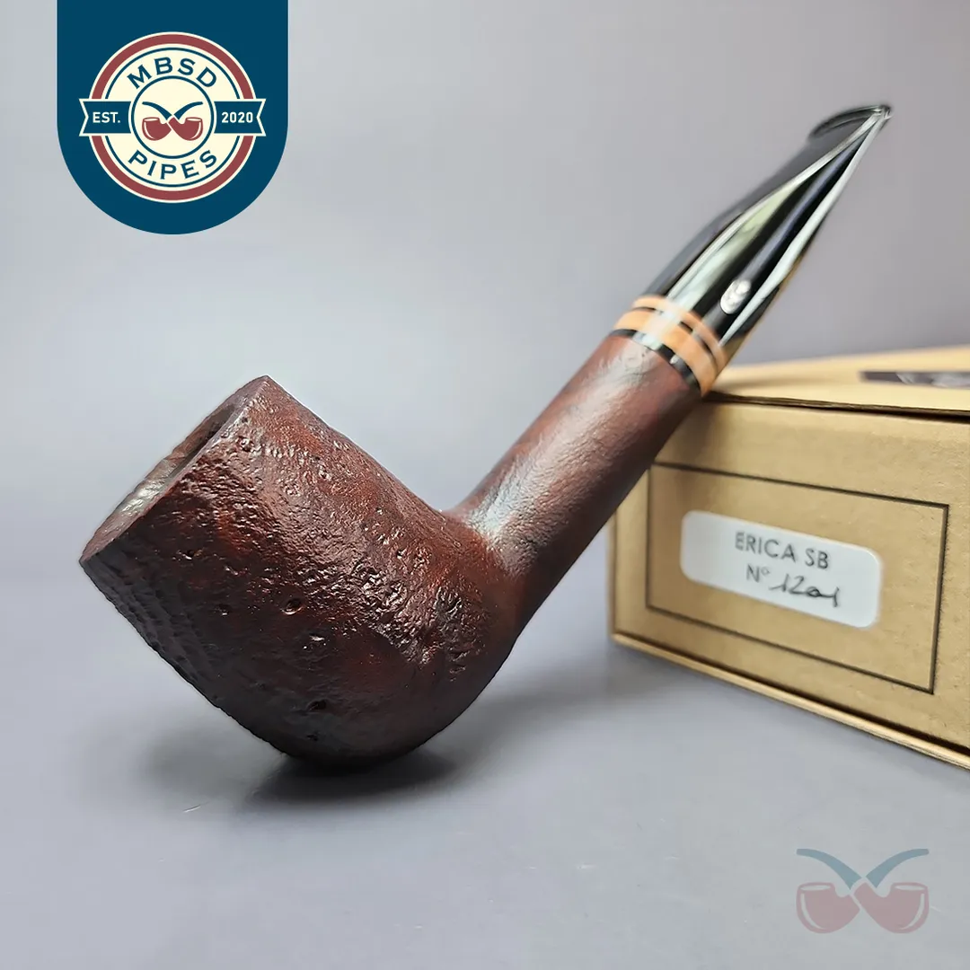 Chacom Erica 1201 Sandblasted Large Billiard Estate Briar Pipe, Unsmoked