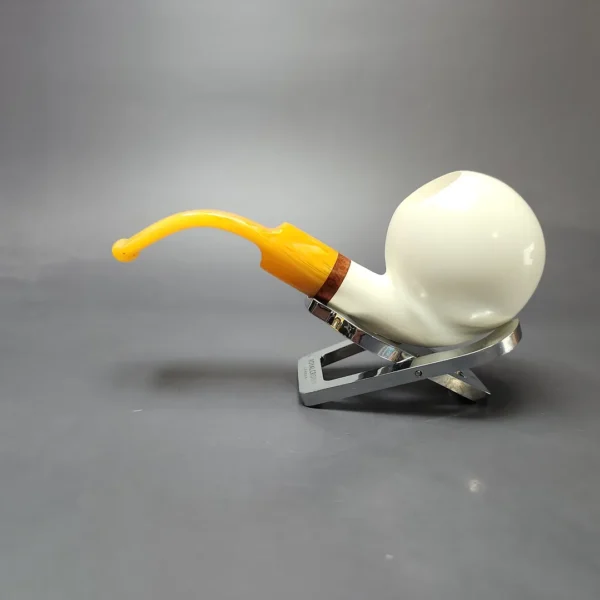 MBSD Meerschaum Deluxe Smooth Apple Block Meerschaum Pipe, Briar-Mortise, New - Image 7