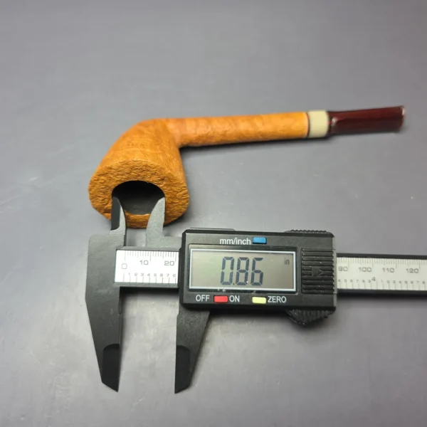 Brentegani Sandblasted Long Shank Dublin w/ Horn Handmade Briar Pipe, New - Image 11