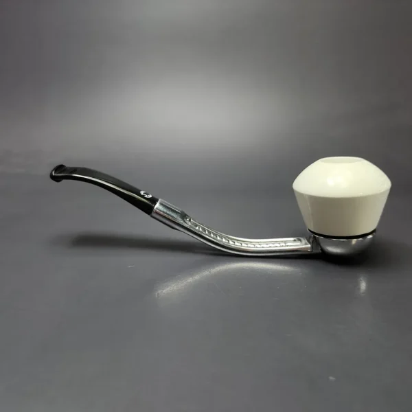 Falcon Classic Bent Multipurpose w/ MBSD Meerschaum Rhodesian Block Meerschaum Bowl Pipe, New - Image 7