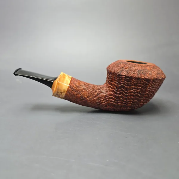 Yang Kun Sandblasted Dublin w/ Masur Birch Handmade Briar Pipe, New - Image 4