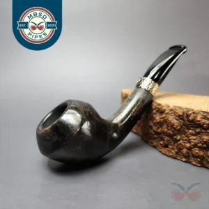 Nording Silver Classic Smooth Rhodesian Horn Estate Briar Pipe, Unsmoked