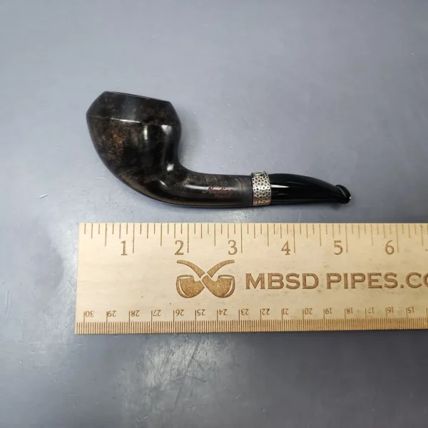 Nording Silver Classic Smooth Rhodesian Horn Estate Briar Pipe, Unsmoked - Image 8