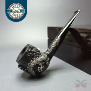 Dunhill 2014 Shell Briar 4103 Dragon w/ Silver & Rubies Estate Briar Pipe, Unsmoked