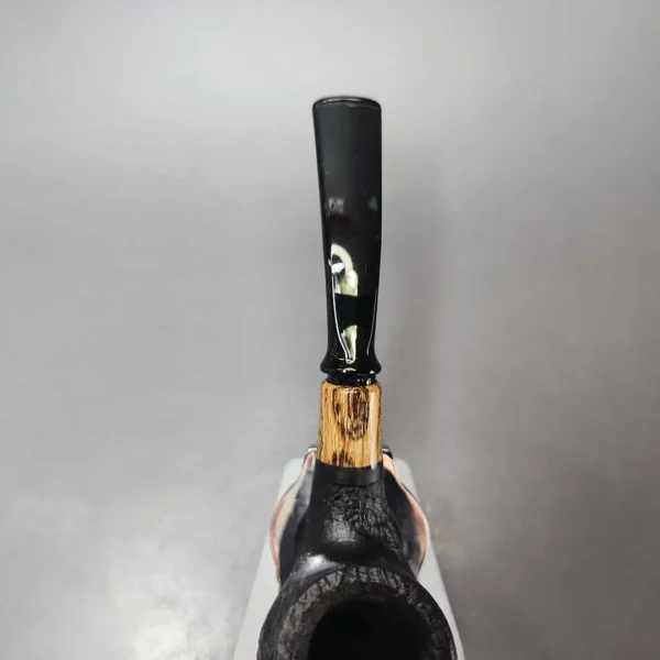 MBSD Briars by Piero Vitale Vintage Sandblasted Brandy w/ Zebrawood Briar Pipe, New - Image 5