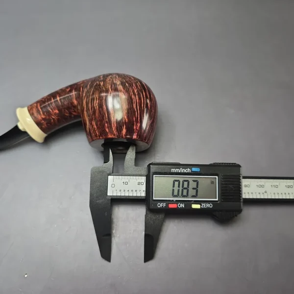 Wandi Riyadi Smooth Golden Contrast Apple w/ Ivorite Handmade Briar Pipe, New - Image 11