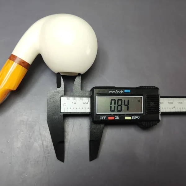 MBSD Meerschaum Deluxe Smooth Apple Block Meerschaum Pipe, Briar-Mortise, New - Image 9