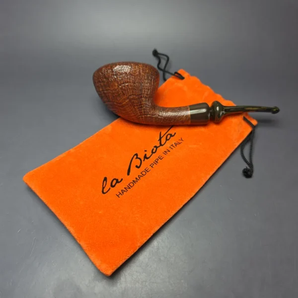 la Biota XL Sandblasted Danish Dublin w/ Horn Handmade Briar Pipe, New - Image 13
