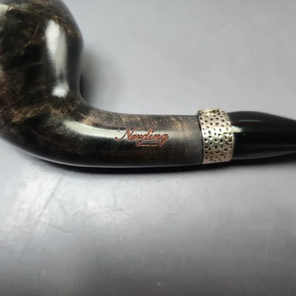 Nording Silver Classic Smooth Rhodesian Horn Estate Briar Pipe, Unsmoked - Image 10