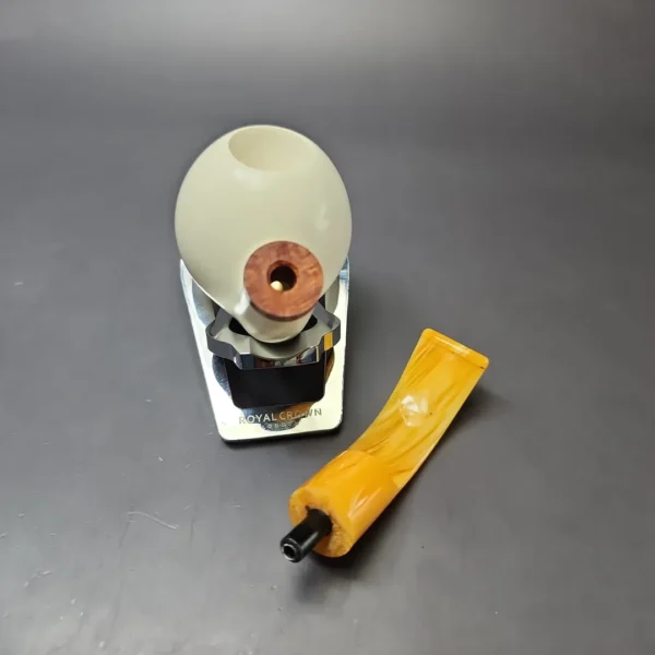 MBSD Meerschaum Deluxe Smooth Apple Block Meerschaum Pipe, Briar-Mortise, New - Image 10