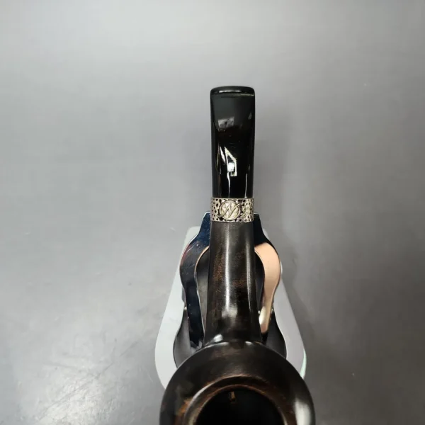 Nording Silver Classic Smooth Rhodesian Horn Estate Briar Pipe, Unsmoked - Image 5