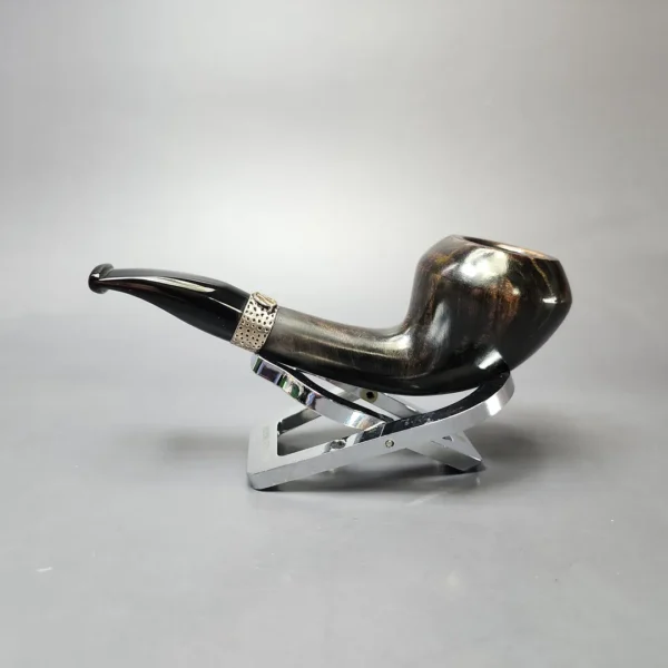 Nording Silver Classic Smooth Rhodesian Horn Estate Briar Pipe, Unsmoked - Image 7