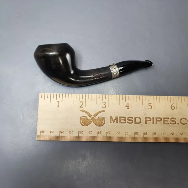 Nording Silver Classic Smooth Rhodesian Horn Estate Briar Pipe, Unsmoked - Image 8