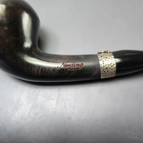 Nording Silver Classic Smooth Rhodesian Horn Estate Briar Pipe, Unsmoked - Image 10