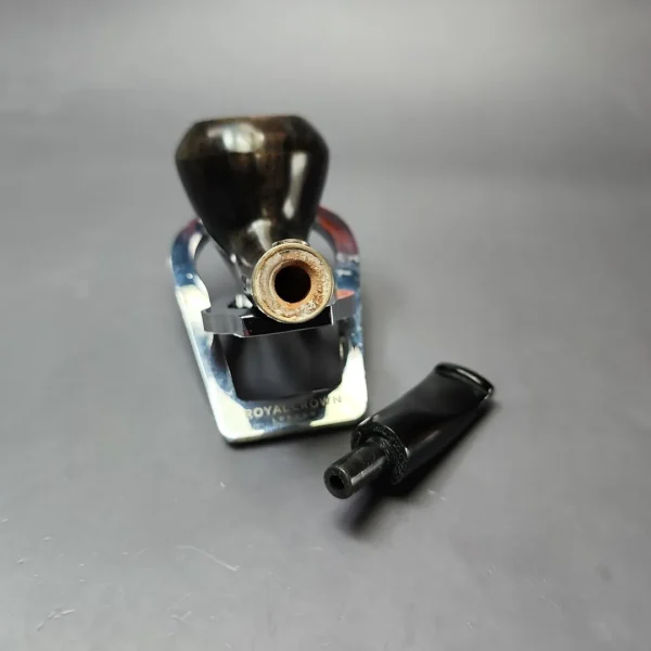 Nording Silver Classic Smooth Rhodesian Horn Estate Briar Pipe, Unsmoked - Image 11