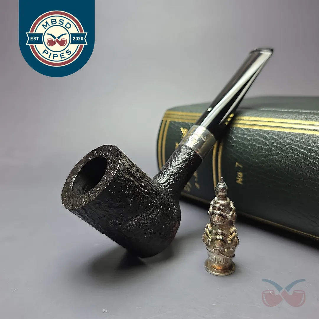 Dunhill Christmas 2000 Shell Briar Sandblasted Poker w/ Case & Tamper (7/500) Estate Briar Pipe, Unsmoked