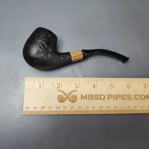 MBSD Briars by Piero Vitale Vintage Sandblasted Brandy w/ Zebrawood Briar Pipe, New - Image 8