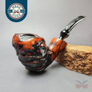 Nording Abstract Partially Rusticated Freehand Estate Briar Pipe, Unsmoked