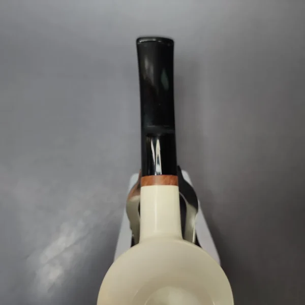 MBSD Meerschaum Deluxe Smooth Squat Rhodesian Block Meerschaum Pipe, New - Image 5