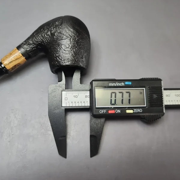 MBSD Briars by Piero Vitale Vintage Sandblasted Brandy w/ Zebrawood Briar Pipe, New - Image 9