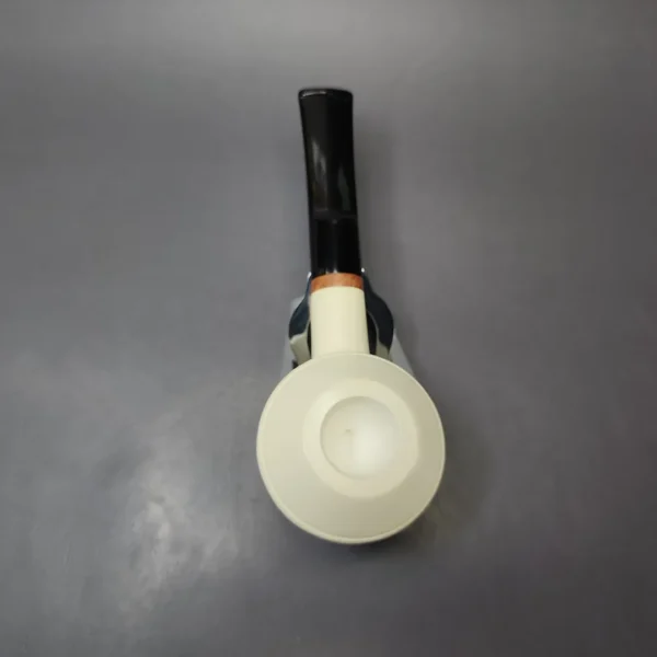 MBSD Meerschaum Deluxe Smooth Squat Rhodesian Block Meerschaum Pipe, New - Image 6
